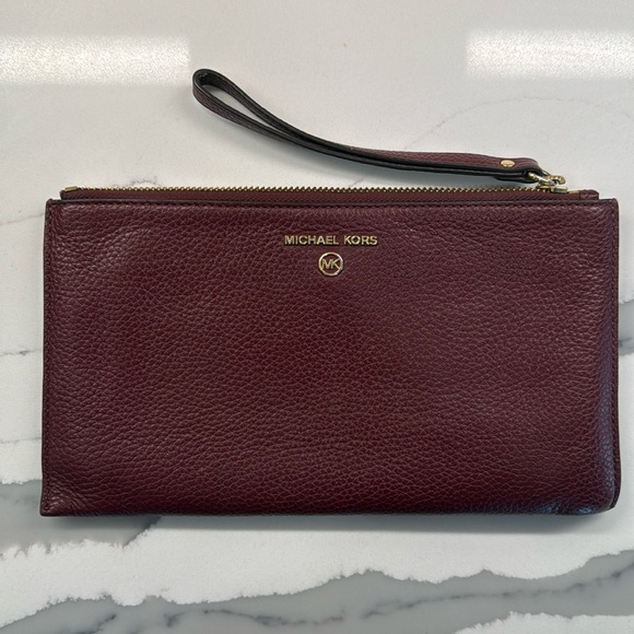 Merlot Red Michael Kors Wristlet - Picture 1 of 4
